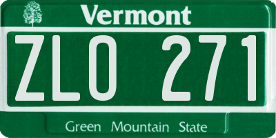 VT license plate ZLO271