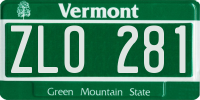 VT license plate ZLO281