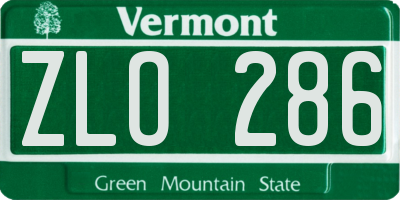 VT license plate ZLO286
