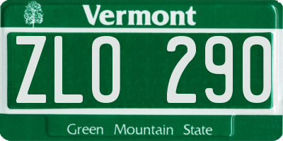 VT license plate ZLO290