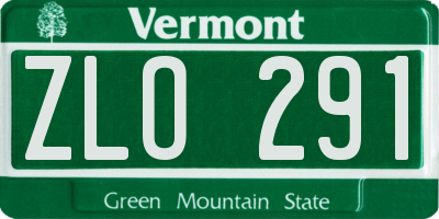 VT license plate ZLO291