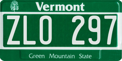 VT license plate ZLO297