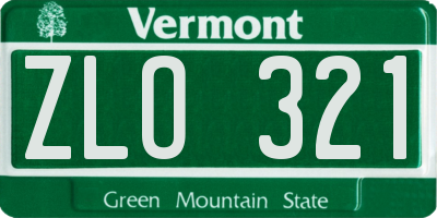 VT license plate ZLO321