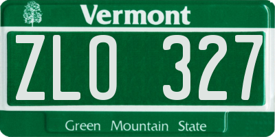 VT license plate ZLO327
