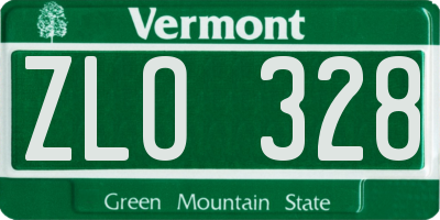 VT license plate ZLO328