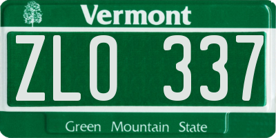 VT license plate ZLO337