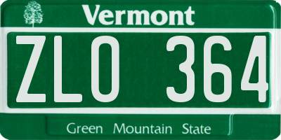 VT license plate ZLO364