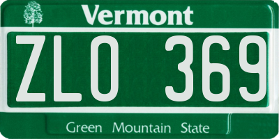 VT license plate ZLO369