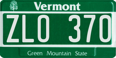 VT license plate ZLO370