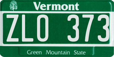 VT license plate ZLO373