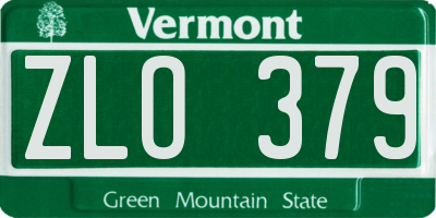 VT license plate ZLO379