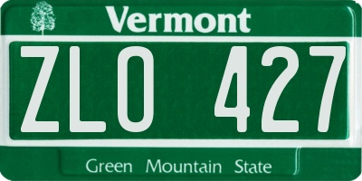 VT license plate ZLO427