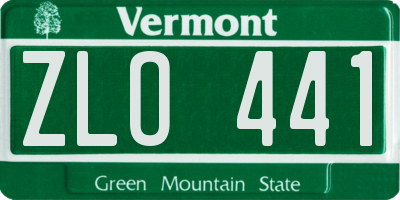 VT license plate ZLO441