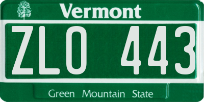 VT license plate ZLO443