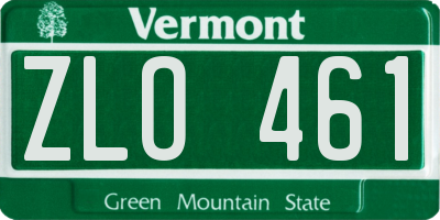 VT license plate ZLO461