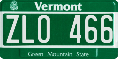 VT license plate ZLO466
