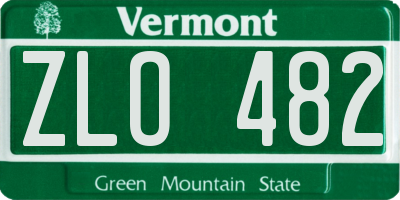 VT license plate ZLO482