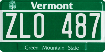 VT license plate ZLO487
