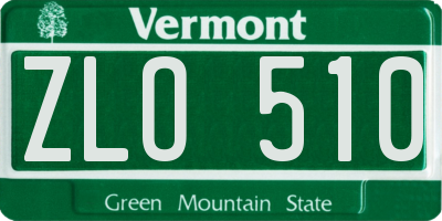VT license plate ZLO510
