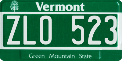 VT license plate ZLO523