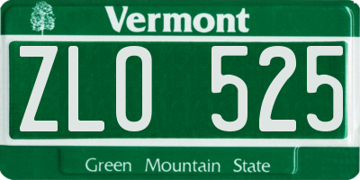 VT license plate ZLO525