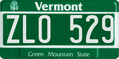 VT license plate ZLO529