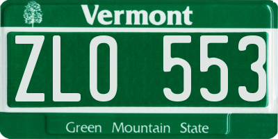 VT license plate ZLO553