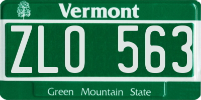 VT license plate ZLO563