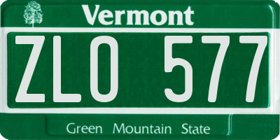 VT license plate ZLO577