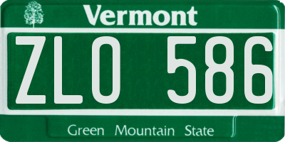 VT license plate ZLO586