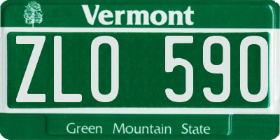 VT license plate ZLO590