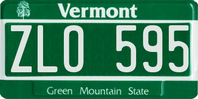 VT license plate ZLO595