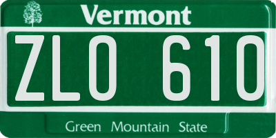 VT license plate ZLO610