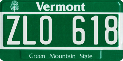 VT license plate ZLO618