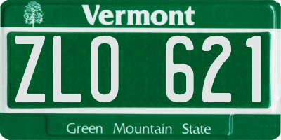 VT license plate ZLO621