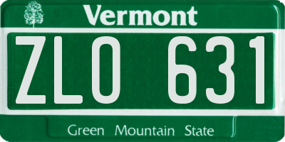 VT license plate ZLO631
