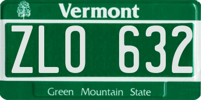 VT license plate ZLO632