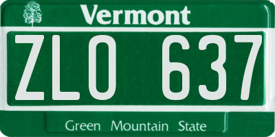 VT license plate ZLO637