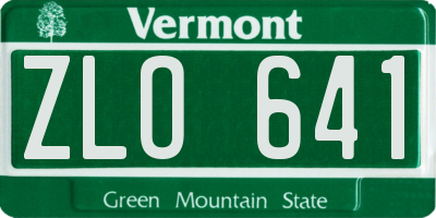 VT license plate ZLO641