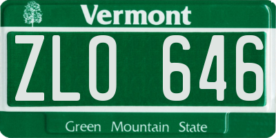 VT license plate ZLO646