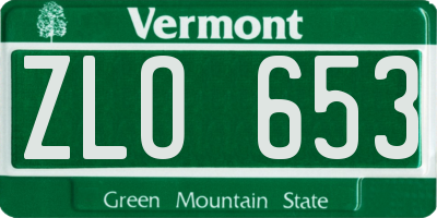 VT license plate ZLO653