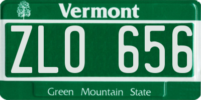 VT license plate ZLO656