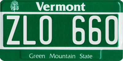 VT license plate ZLO660