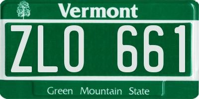 VT license plate ZLO661