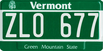 VT license plate ZLO677