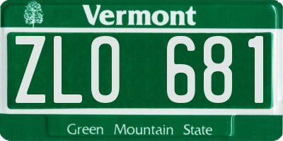 VT license plate ZLO681
