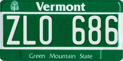 VT license plate ZLO686