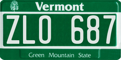 VT license plate ZLO687