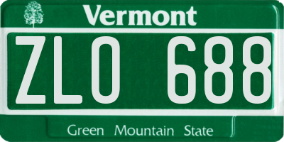 VT license plate ZLO688