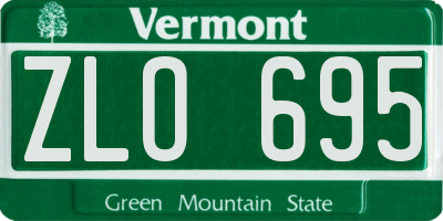 VT license plate ZLO695